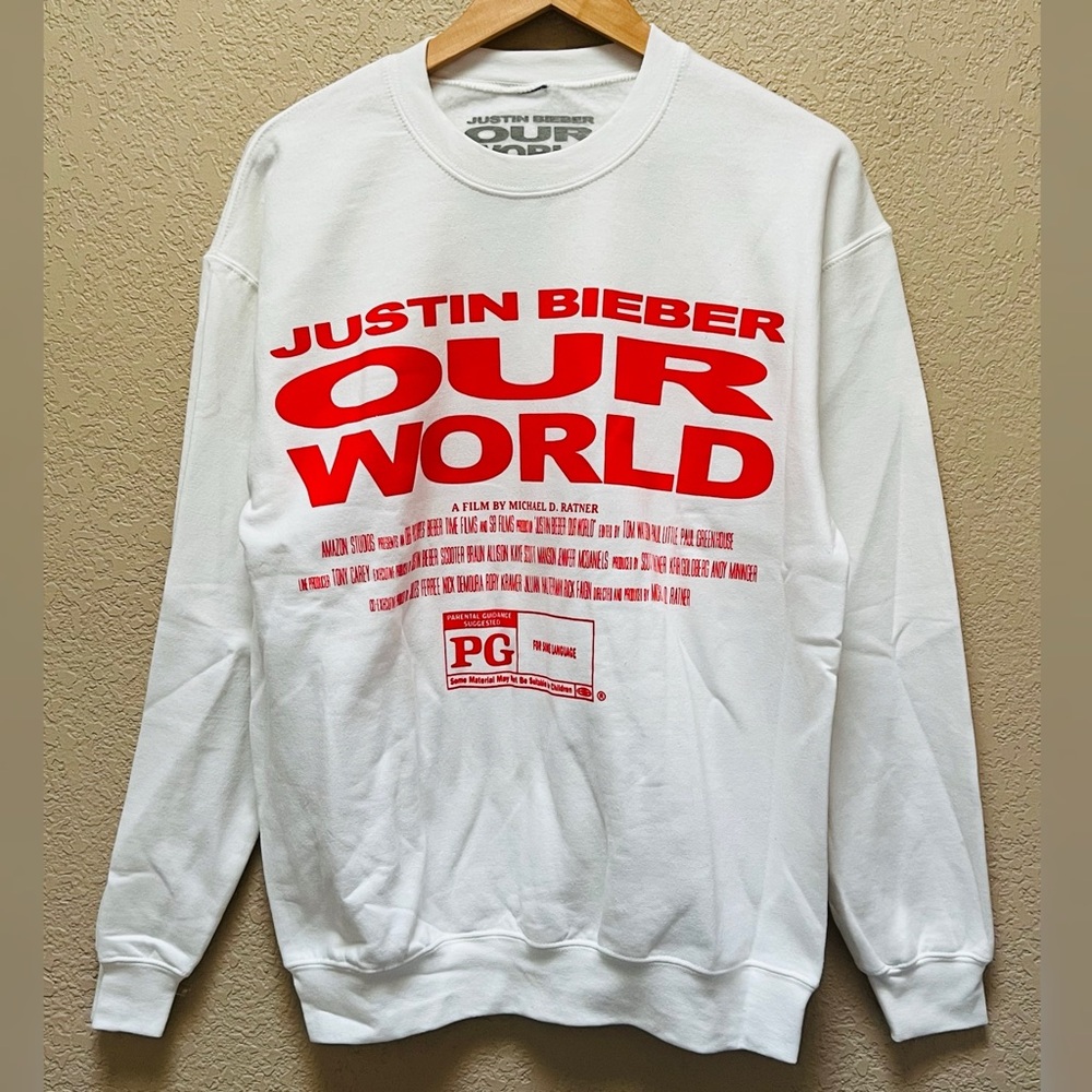 Justin Bieber Our World 2021 Film Logo Crewneck Sweatshirt Size-M
